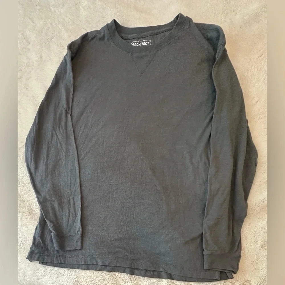 Architect Pullover Shirt Men's Size L Gray Long Sleeve Crew Neck